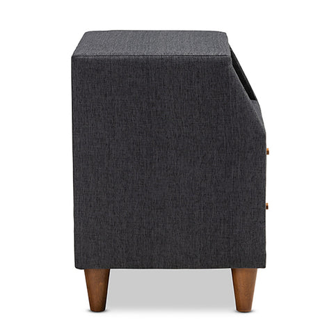 Urban Designs Soft Fabric Upholstered Open Shelf Nightstand - Black