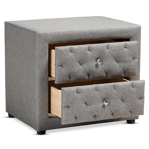 Urban Designs Diamond Pattern Upholstered Nightstand - Grey