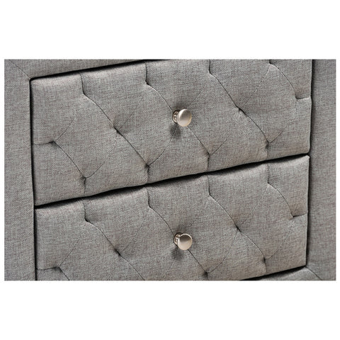 Urban Designs Diamond Pattern Upholstered Nightstand - Grey