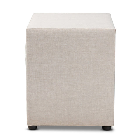 Urban Designs Diamond Pattern Upholstered Nightstand - Beige