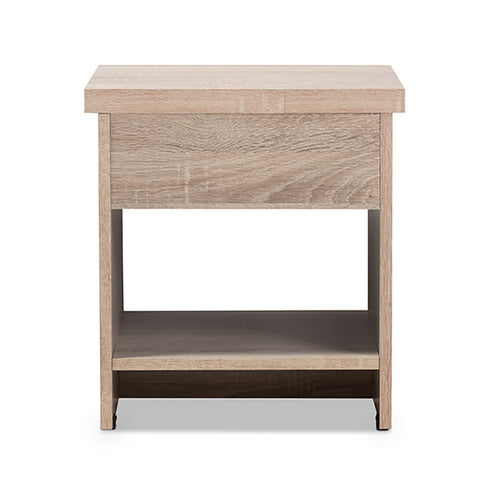 Urban Designs Contemporary Two-Tone Oak and Grey Nightstand