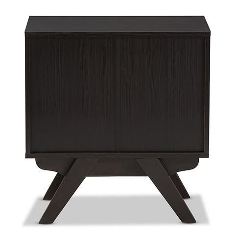 Urban Designs Angular Legs 2-Drawer Nightstand - Dark Brown