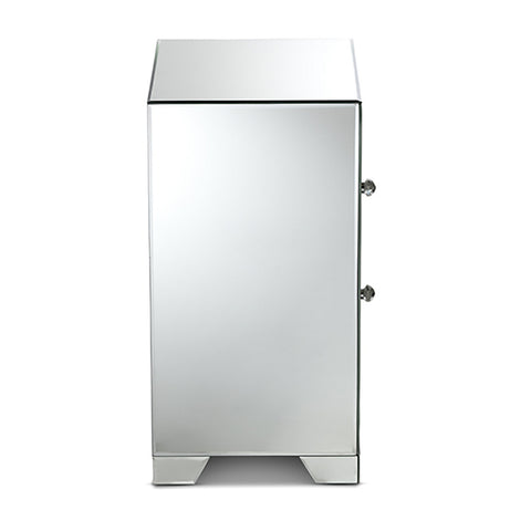 Urban Designs Mirrored Three Drawer Nightstand