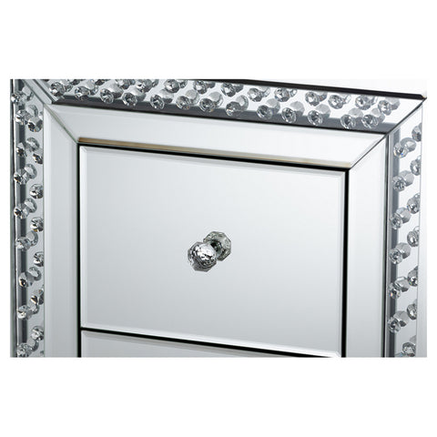 Urban Designs Mirrored Three Drawer Nightstand