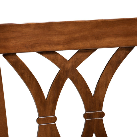 Urban Designs Rowan 2-Piece Upholstered Wooden Counter Chair Set - Walnut Brown