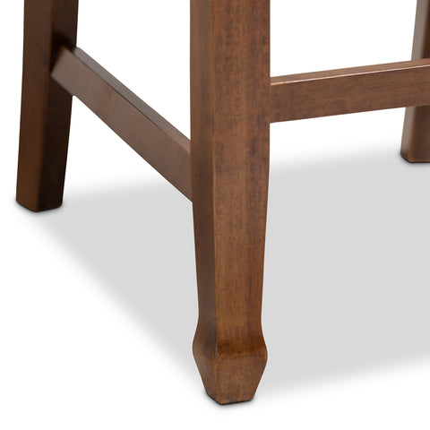 Urban Designs Rowan 2-Piece Upholstered Wooden Counter Chair Set - Walnut Brown