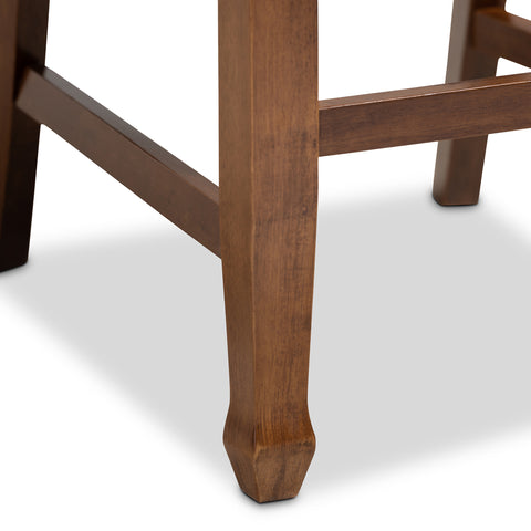Urban Designs Levan 2-Piece Upholstered Wooden Counter Chair Set - Walnut Brown