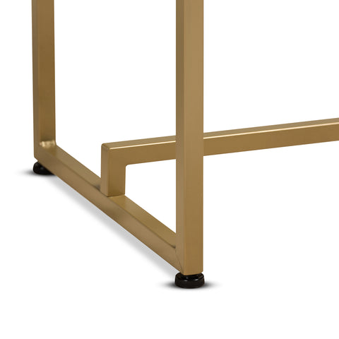 Urban Designs Remminth Faux Marble Metal Console Table - Brushed Gold