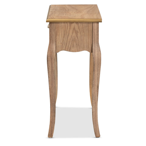 Urban Designs Cressa French Wood & Metal 2-Drawer Console Table - Rustic Brown