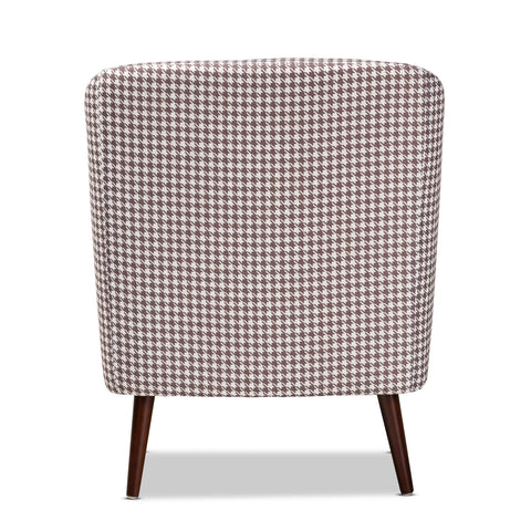 Urban Designs Gwyneth Contemporary Houndstooth Accent Chair - Brown & White