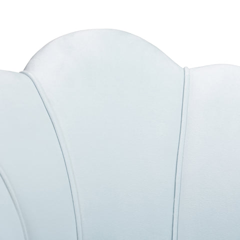 Urban Designs Coralye Velvet Upholstered Seashell Accent Chair - Light Blue