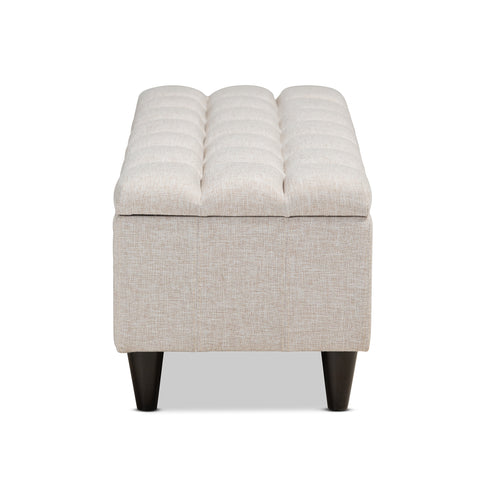 Urban Designs Burton Upholstered Hidden Storage Bench Ottoman - Beige