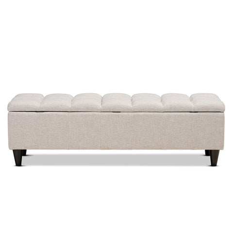 Urban Designs Burton Upholstered Hidden Storage Bench Ottoman - Beige