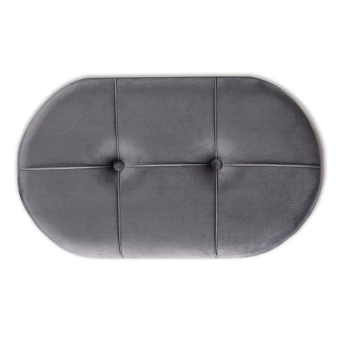 Urban Designs Serena Velvet Fabric Upholstered 4-Leg Wood Ottoman - Grey