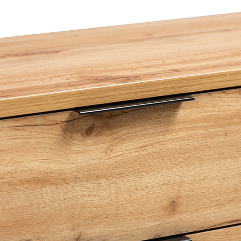 Urban Designs Riley Industrial 4-Drawer Wooden Dresser - Oak Finish