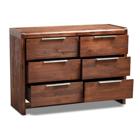 Urban Designs Torrie 6-Drawer Wooden Dresser - Brown Oak