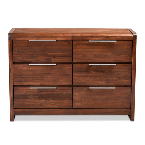 Urban Designs Torrie 6-Drawer Wooden Dresser - Brown Oak