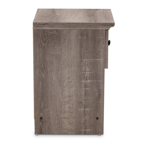 Urban Designs Darla 1-Drawer Distressed Wood Nightstand - Grey