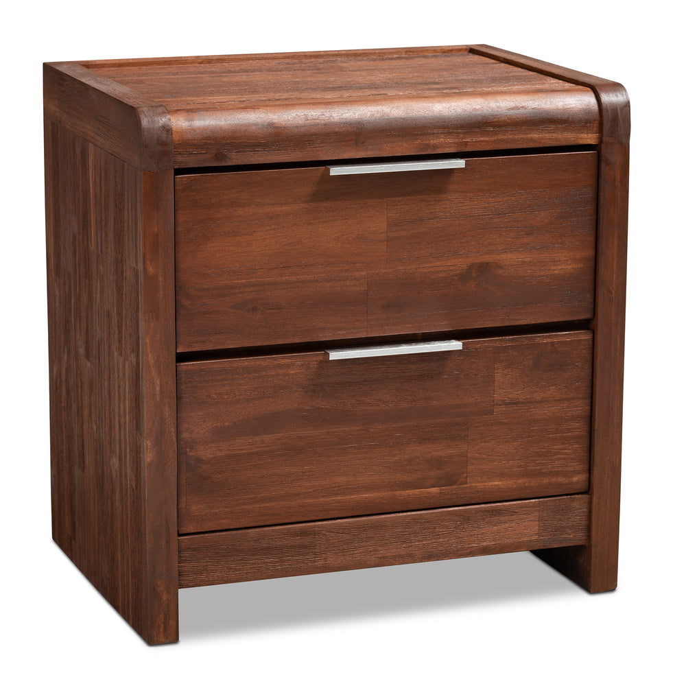 Urban Designs Torrie 2-Drawer Wooden Nightstand - Brown Oak