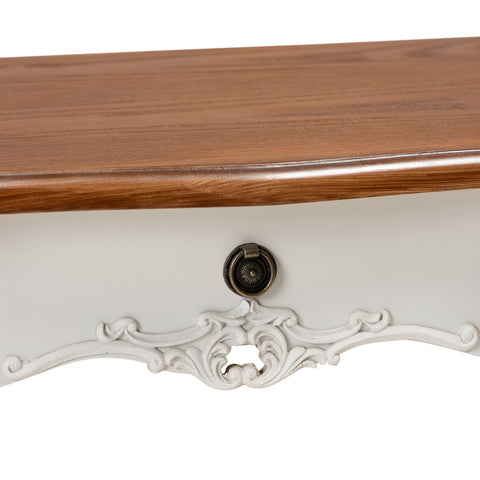 Urban Designs Sybil French Inspired 3-Drawer Cabriole Leg Wooden Console Table
