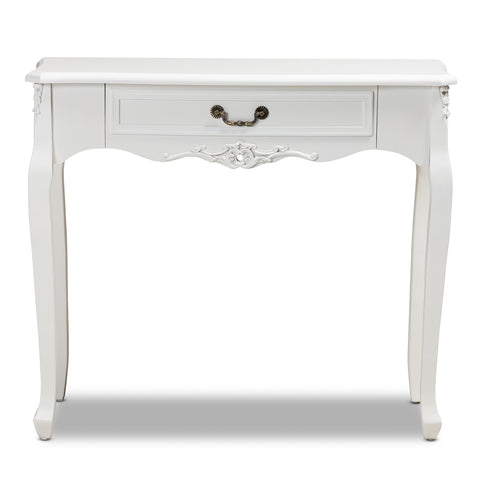 Urban Designs Giselle French Inspired 1-Drawer Wooden Console Table - White