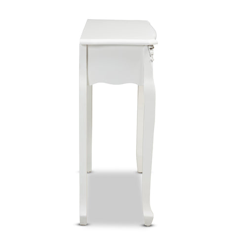 Urban Designs Giselle French Inspired 1-Drawer Wooden Console Table - White