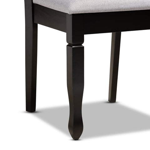 Urban Designs Renard 2-Piece Upholstered Espresso Wood Dining Chair Set - Grey Fabric