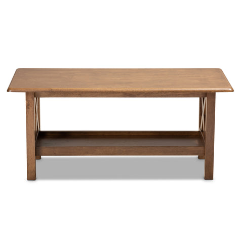 Urban Designs Reed Rectangular Wood Coffee Table - Brown