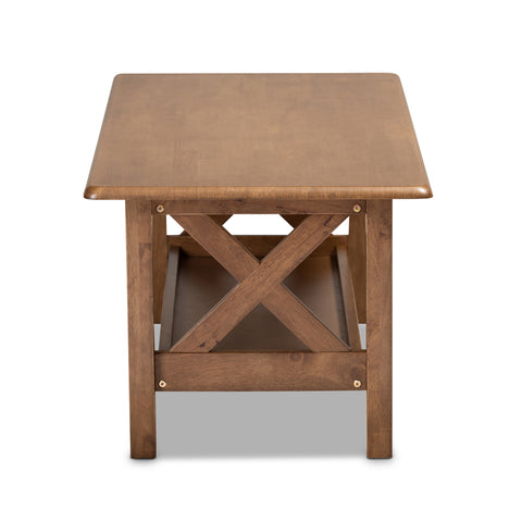 Urban Designs Reed Rectangular Wood Coffee Table - Brown