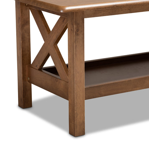 Urban Designs Reed Rectangular Wood Coffee Table - Brown