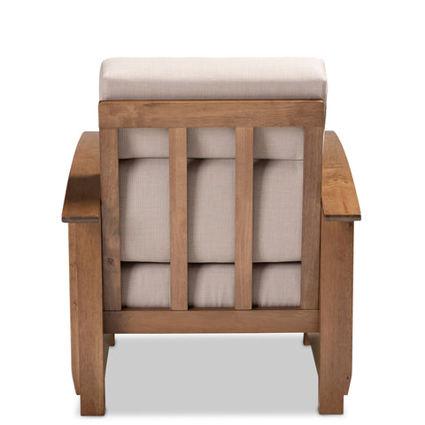 Urban Designs Chrissie Fabric Upholstered Wooden Armchair - Taupe