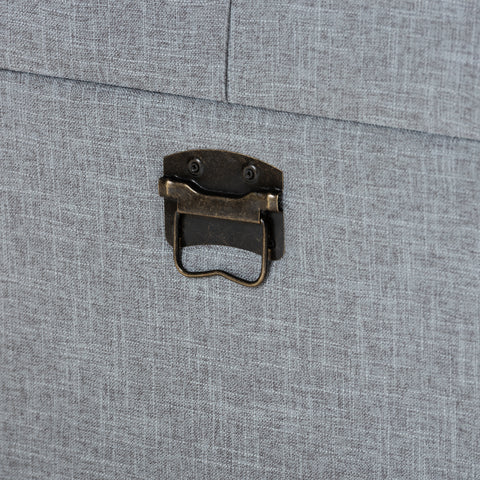 Urban Designs Flint Fabric Upholstered 2-Drawer Storage Trunk Ottoman - Grey