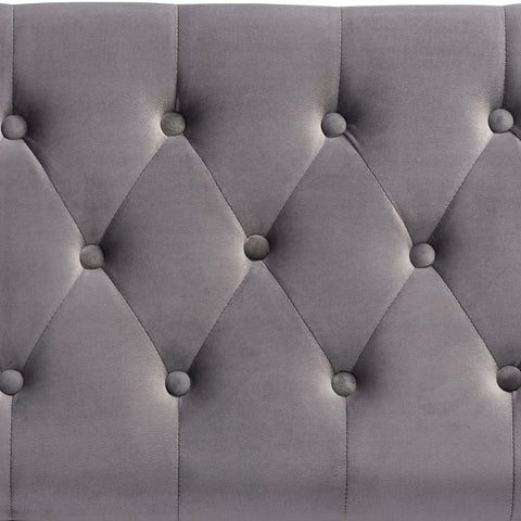 Urban Designs Velma Upholstered Button Tufted Storage Ottoman - Grey Velvet