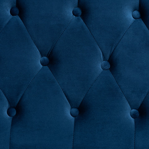 Urban Designs Velma Upholstered Button Tufted Storage Ottoman - Blue Velvet