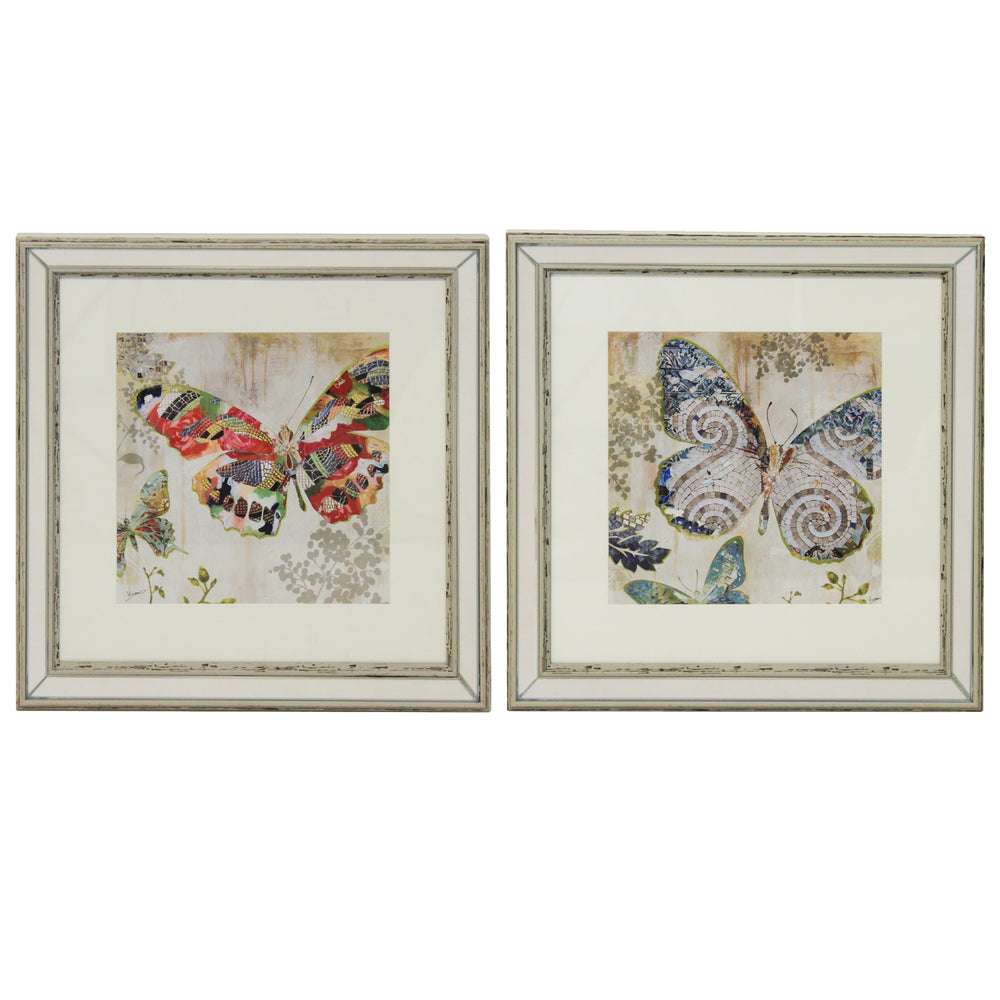 Urban Designs Butterfly Framed Wall Art (Set of 2)