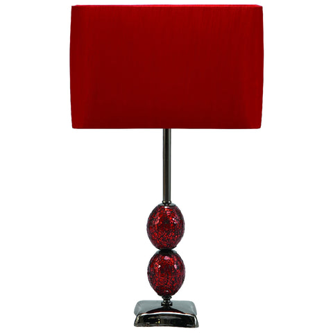 Urban Designs Red Mosaic Cracked Glass 25" Table Lamp - Set of 2