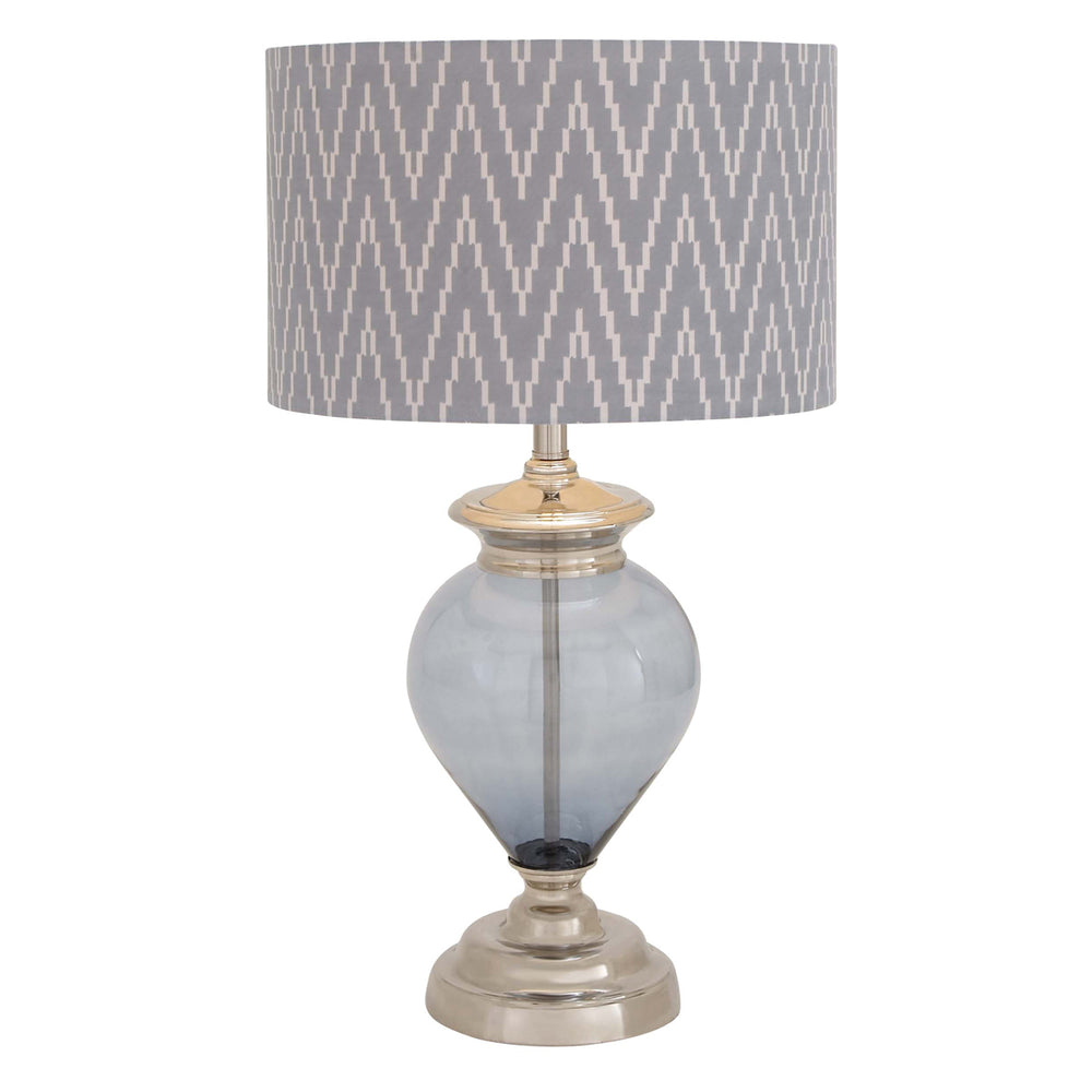 Urban Designs Gray Blue Glass 27" Table Lamp with Herringbone Shade