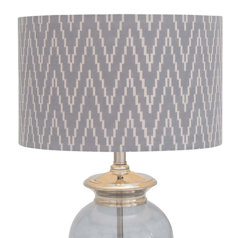 Urban Designs Gray Blue Glass 27" Table Lamp with Herringbone Shade