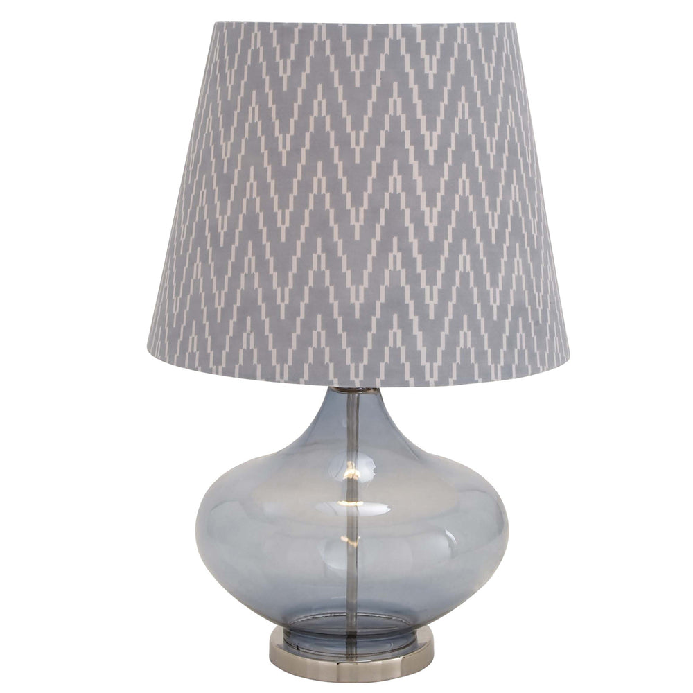 Urban Designs Smoked Blue Glass 27" Table Lamp with Herringbone Shade