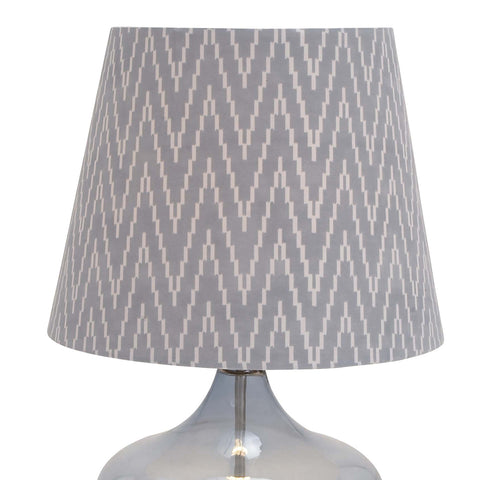 Urban Designs Smoked Blue Glass 27" Table Lamp with Herringbone Shade