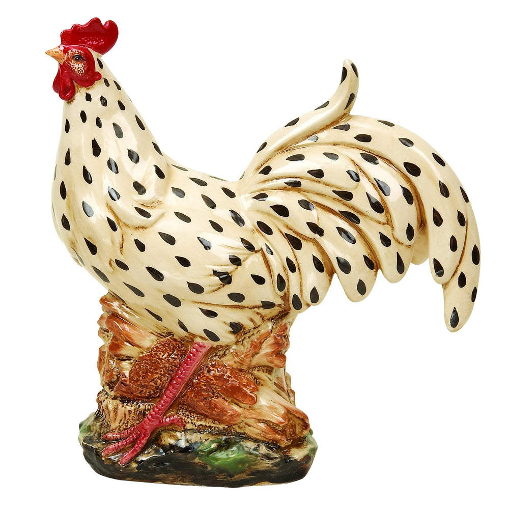 Deco 79 40744 Ceramic Decorative Rooster Statue, 13 by 14-Inch