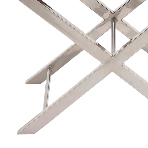 Urban Designs Modern Steel and Cowhide Leather Counter Stool