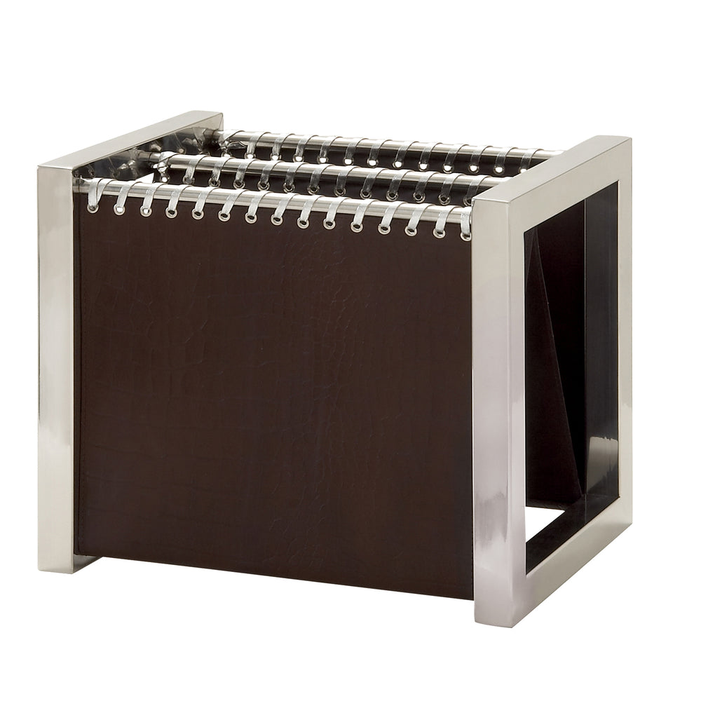 Urban Designs Leather & Steel Magazine Rack