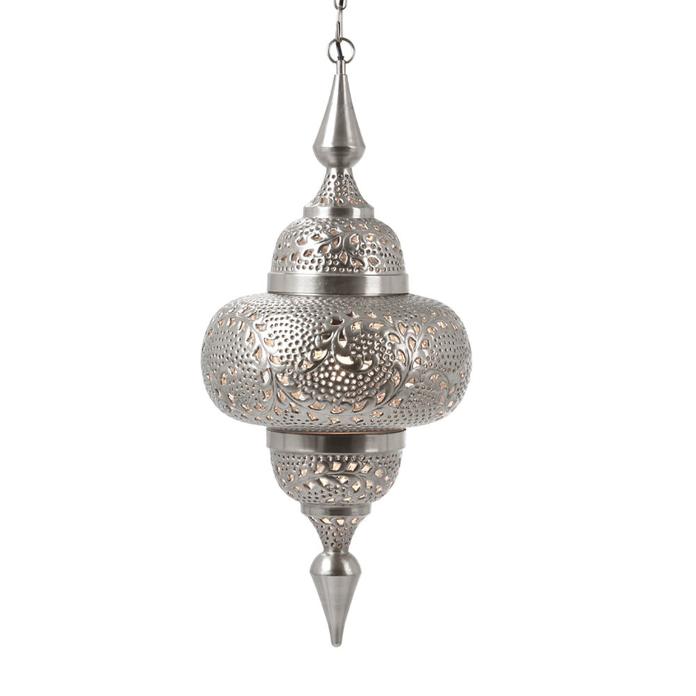 Urban Designs Handcrafted Hanging Chain Openwork Nickel Pendant Lamp