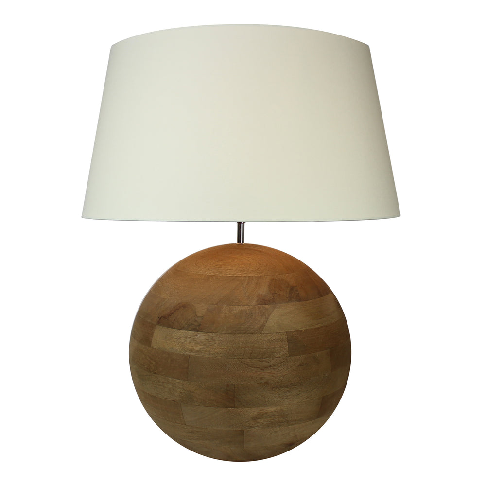 Light & Living Strada Solid Teak Vintage Wood Sphere Handcrafted Table Lamp