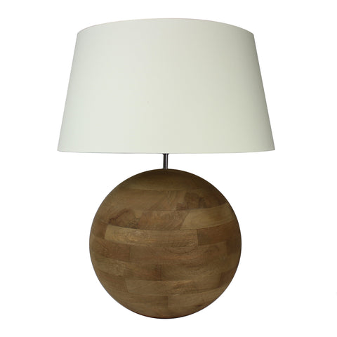 Light & Living Strada Solid Teak Vintage Wood Sphere Handcrafted Table Lamp