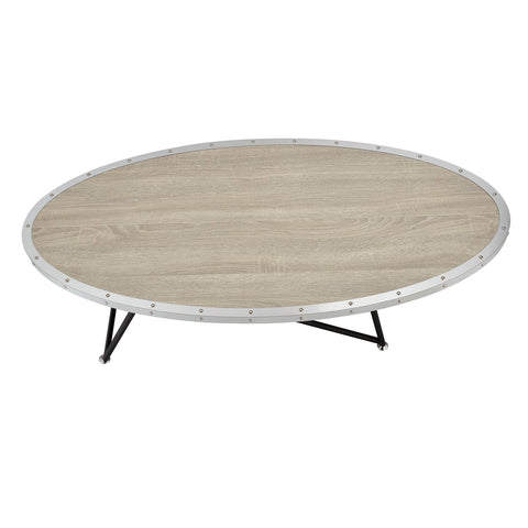 Urban Designs 46" L Weathered Gray Oak Oval Coffee Table