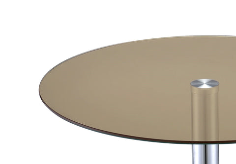 Urban Designs Samantha Chrome Accent Side Table - Smoke Glass