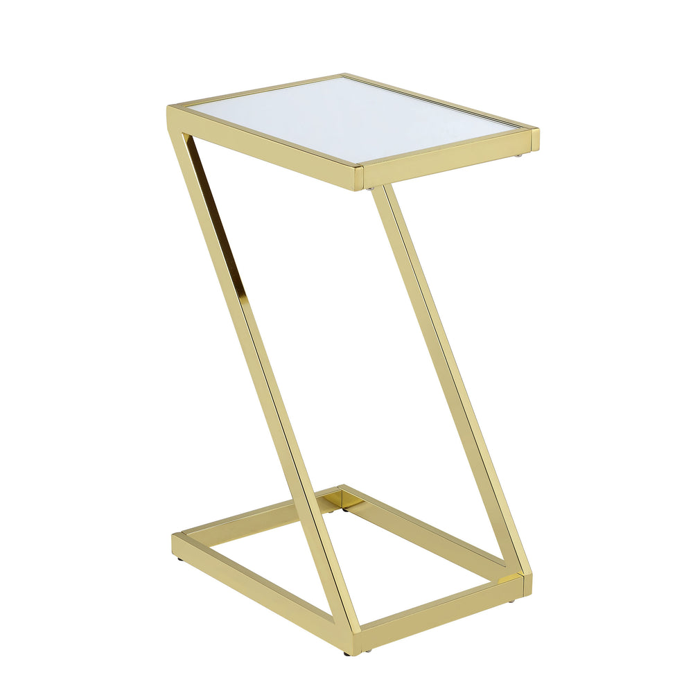 Urban Designs Pierce Accent Side Table - Mirror and Gold
