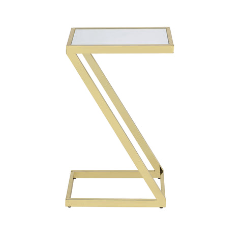 Urban Designs Pierce Accent Side Table - Mirror and Gold